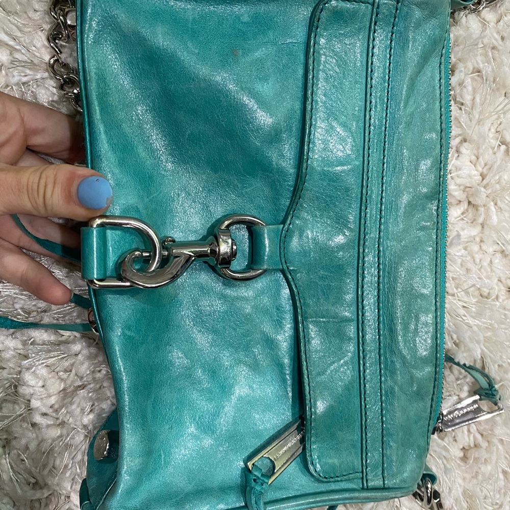 rebecca mink off teal bag